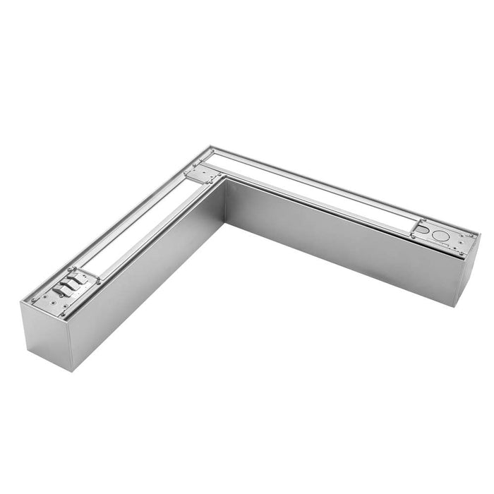 Keystone L-Shape Linear Architectural Fixture Selectable 26W/20W/16W 2700K/3000K/3500K/4000K/5000K 120-277V 0-10V Dimming Silver 12V Aux (KT-LALED25PS-LA-8CSF-VDIM-S)