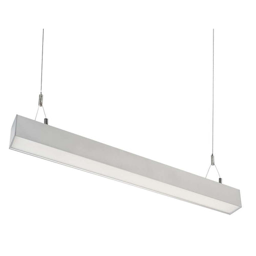 Keystone 3 Foot Linear Architectural Pendant Selectable 30W/23W/18W 2700K/3000K/3500K/4000K/5000K 120-277V 0-10V Dimming Silver 12V Aux (KT-LALED30PS-3A-8CSF-VDIM-S)