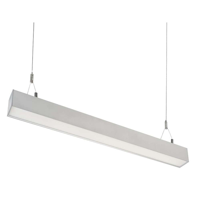 Keystone 3 Foot Linear Architectural Pendant Selectable 30W/23W/18W 2700K/3000K/3500K/4000K/5000K 120-277V 0-10V Dimming Silver 12V Aux (KT-LALED30PS-3A-8CSF-VDIM-S)