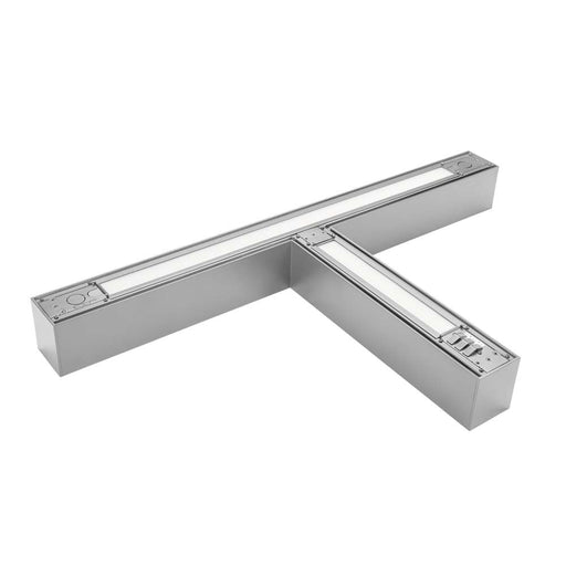 Keystone T-Shape Linear Architectural Fixture Selectable 37W/30W/23W 2700K/3000K/3500K/4000K/5000K 120-277V 0-10V Dimming Silver 12V Aux (KT-LALED37PS-TA-8CSF-VDIM-S)