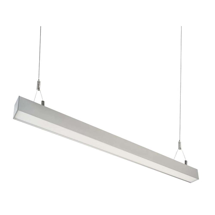Keystone 4 Foot Linear Architectural Pendant Selectable 40W/30W/25W 2700K/3000K/3500K/4000K/5000K 120-277V 0-10V Dimming Silver 12V Aux (KT-LALED40PS-4A-8CSF-VDIM-S)