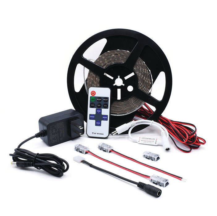 GM Lighting LEDTask 24V 1.5W 2700K LED Tape Kit 16 Foot Reel With Connectors And Controller (KT-LE24V15-27K16A)