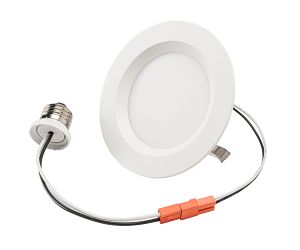 Keystone 4 Inch LED Regressed Smooth Wafer Downlight Retrofit Power/Color Select 10W/8W/6W 2700K/3000K/3500K/4000K/5000K Triac Quick Disconnect E26 Base (KT-LED10PSWD-4B-9CSF-DIM)