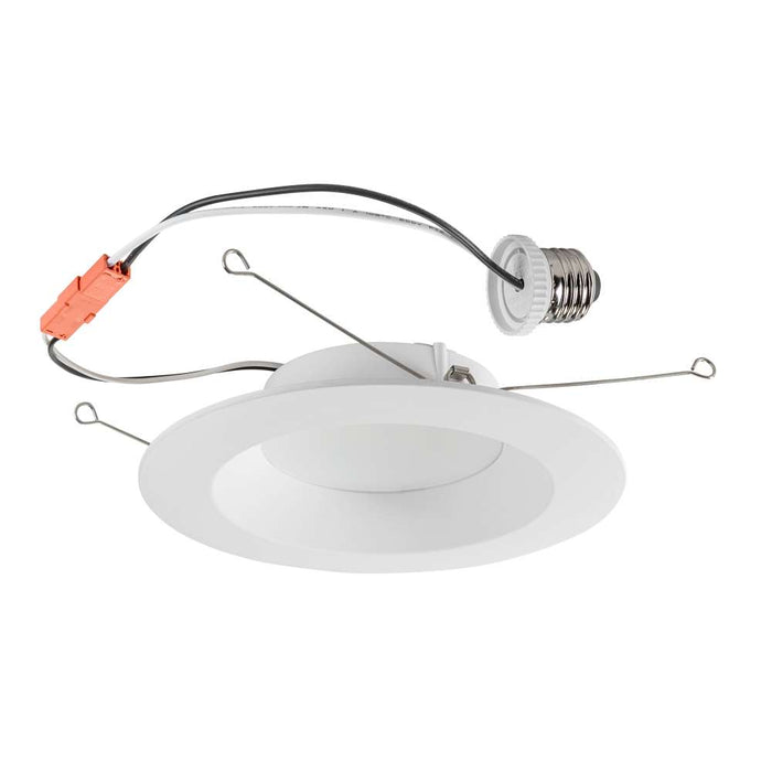 Keystone 6 Inch LED Downlight Retrofit Trim 10W CCT Selectable 2700K/3000K/3500K/4000K/5000K 90 CRI 120V Triac Dimming E26 Adapter (KT-LED10RD-6C-9CSF-DIM-CS)