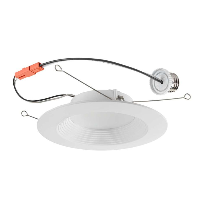 Keystone 6 Inch Baffled LED Downlight Retrofit Trim 10W CCT Selectable 2700K/3000K/3500K/4000K/5000K 90 CRI 120V Triac Dimming E26 Adapter (KT-LED10RD-6CB-9CSF-DIM-CS)