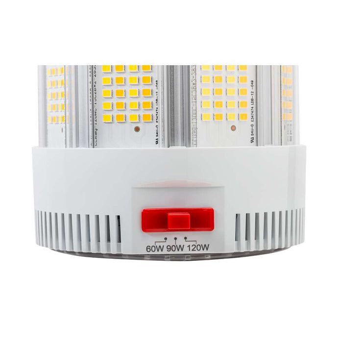 Keystone LED HID Replacement Lamp EX39 Base Power Select/CCT Selectable 120W/90W/60W 3000K/4000K/5000K 120-277V Integrated Cooling Fan (KT-LED120PSHID-FC-EX39-8CSB-D)