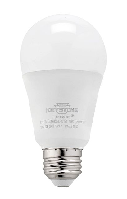 Keystone LED A19 Omni-Directional Bulb 100W Equivalent E26 Medium Base 2700K 80 CRI Non-Dimming Contractor Series (KT-LED14A19-O-827-ND-CS /G2)