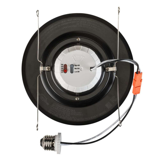 Keystone 5/6 Inch Circular LED Residential Retrofit Black Trim Wattage/CCT Selectable 14W/10W/8W 2700K/3000K/3500K/4000K/5000K Triac Dimming E26 Base (KT-LED14PSRD-6C-9CSF-DIM-B)