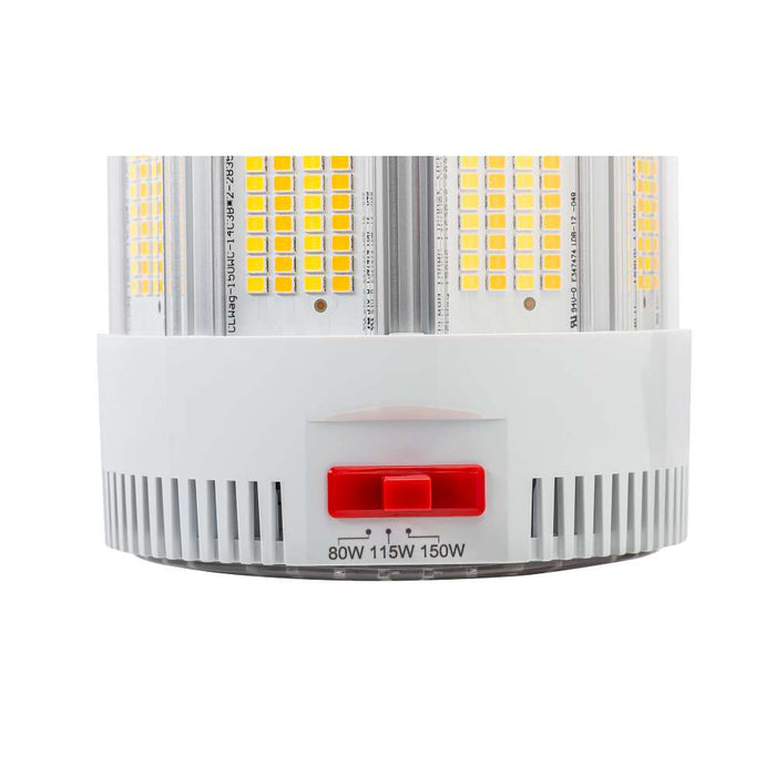 Keystone LED HID Replacement Lamp Power Select/CCT Selectable 150W/115W/80W 3000K/4000K/5000K EX39 Base 277-480V Integrated Cooling Fan (KT-LED150PSHVHID-FC-EX39-8CSB-D)