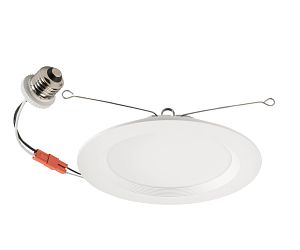 Keystone 6 Inch LED Regressed Baffle Wafer Downlight Retrofit Power/Color Select 15W/13W/11W 2700K/3000K/3500K/4000K/5000K Triac Dimming (KT-LED15PSWD-6BB-9CSF-DIM)