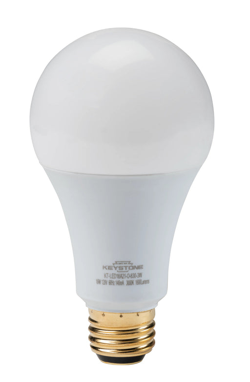 Keystone 40/60/100 Equivalent 5.5/8/16W 450/800/1600Lm A21 Lamp E26 80 CRI Dimmable 2700K (KT-LED16A21-O-827-3W)