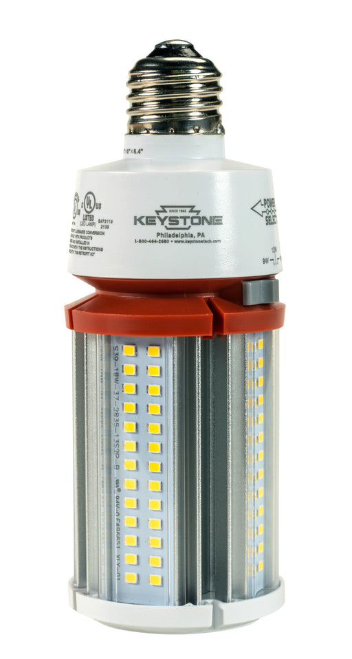 Keystone LED HID Replacement Lamp Wattage Selectable 18W/12W/9W E26 Base 5000K 120-277V Input Directdrive (KT-LED18PSHID-E26-850-D /G4)