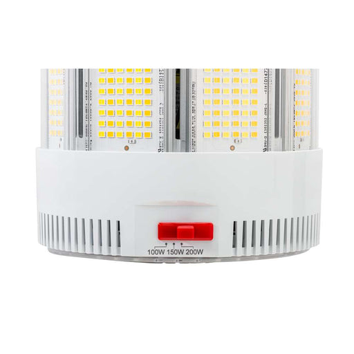 Keystone LED HID Replacement Lamp Power Select/CCT Selectable 200W/150W/100W 3000K/4000K/5000K EX39 Base 277-480V Integrated Cooling Fan (KT-LED200PSHVHID-FC-EX39-8CSB-D)