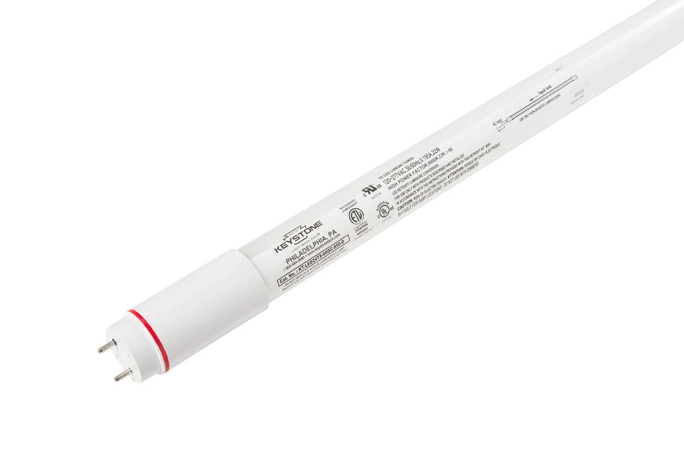 Keystone 7W LED T8 Tube Shatter-Proof Coated Glass Internal Driver 18 Inch 5000K 120-277V Input (KT-LED7T8-18GC-850-D-CP)