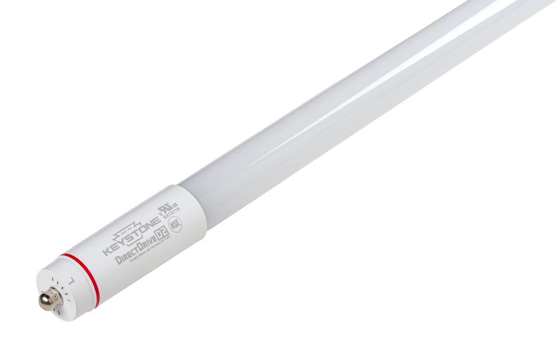 Keystone 25W LED T8 Lamp 8 Foot Glass Construction Single Pin Base 3500K 120-277V Input Internal Driver Direct Drive (KT-LED25T8-96G-835-D2)