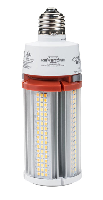 Keystone LED HID Replacement Lamp Featuring Wattage/CCT Selectable 27W/22W/18W 3000K/4000K/5000K 120-277V Input E26 Base Directdrive (KT-LED27PSHID-E26-8CSB-D)