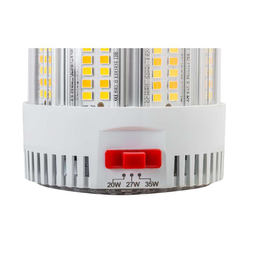 Keystone LED HID Replacement Lamp Power Select/CCT Selectable 35W/27W/20W 3000K/4000K/5000K E26 Base 80 CRI 120-277V Integrated Cooling Fan (KT-LED35PSHID-FC-E26-8CSB-D)
