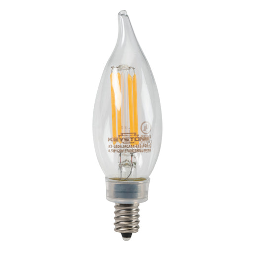 Keystone 40W Equivalent 4.5W 350Lm CA11 LED Bulb E12 90 CRI Dimmable 2700K (KT-LED4.5FCA11-E12-927-C)