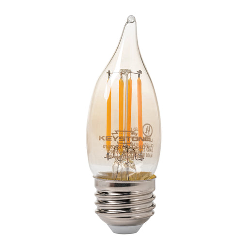 Keystone 40W Equivalent 4.5W CA11 LED Bulb E26 80 CRI Dimmable Amber (KT-LED4.5FCA11-E26-822-A)