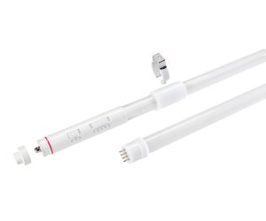 Keystone 40W LED T8 Lamp 8 Foot Long 2-Piece Glass Coated Construction Power/Color Select 3000K/3500K/4000K/5000K/6500K 40W/32W/24W 120-277V Input (KT-LED40PST8-D48GC-8CSJ-D2)