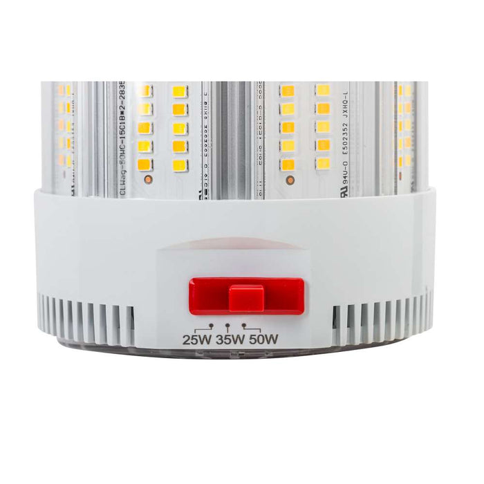 Keystone LED HID Replacement Lamp Power Select/CCT Selectable 50W/35W/25W 3000K/4000K/5000K E26 Base 80 CRI 120-277V Integrated Cooling Fan (KT-LED50PSHID-FC-E26-8CSB-D)