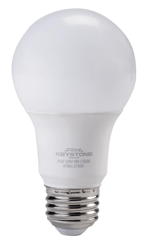 Keystone 75W Equivalent 12W 1100Lm A19 E26 90 CRI Dimmable 2700K Bulb (KT-LED12A19-O-927)