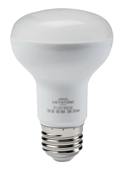 Keystone 50W Equivalent 7.5W 525Lm R20 Lamp E26 90 CRI Dimmable 5000K (KT-LED7.5R20-950)