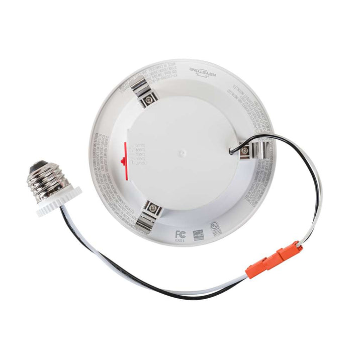 Keystone 4 Inch LED Downlight Retrofit Trim 7.5W CCT Selectable 2700K/3000K/3500K/4000K/5000K 90 CRI 120V Triac Dimming E26 Adapter (KT-LED7RD-4C-9CSF-DIM-CS)