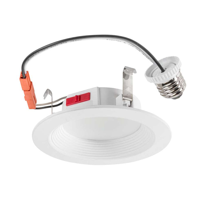Keystone 4 Inch LED Downlight Retrofit Trim 7.5W CCT Selectable 2700K/3000K/3500K/4000K/5000K 90 CRI 120V Triac Dimming E26 Adapter (KT-LED7RD-4CB-9CSF-DIM-CS)