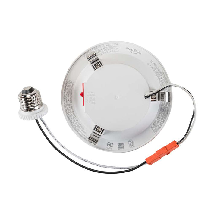 Keystone 4 Inch LED Downlight Retrofit Trim 7.5W CCT Selectable 2700K/3000K/3500K/4000K/5000K 90 CRI 120V Triac Dimming E26 Adapter (KT-LED7RD-4CB-9CSF-DIM-CS)