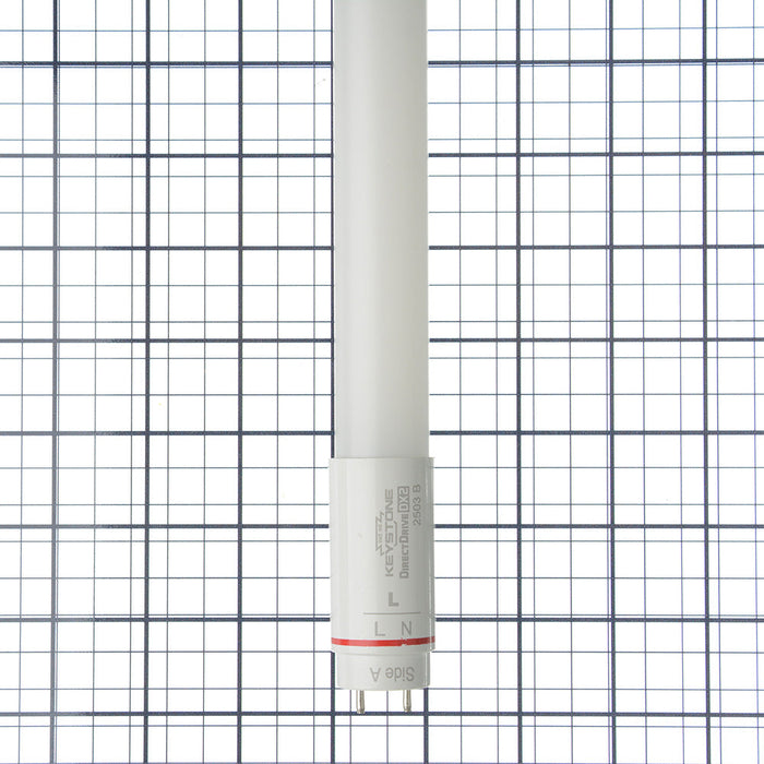 Keystone 7W LED T8 Tube Shatterproof Coated Glass 120-277V Input 18 Inch 4000K Direct Drive Single Or Double Ended (KT-LED7T8-18GC-840-DX2)