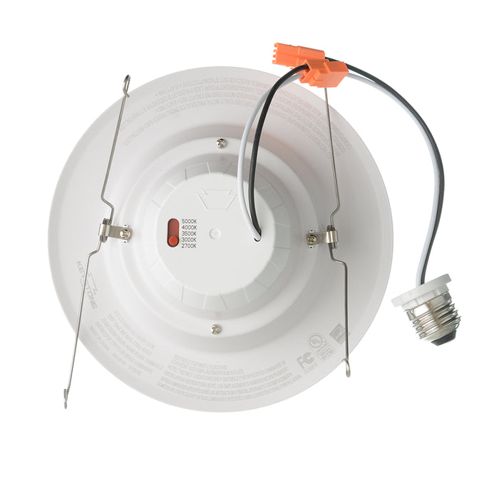 Keystone 6 Inch Circular LED Residential Retrofit Featuring CCT Selectable 8W 2700K/3000K/3500K/4000K/5000K 120V 90 CRI Triac Dimming E26 Adapter Included (KT-LED8RD-6C-9CSF-DIM)