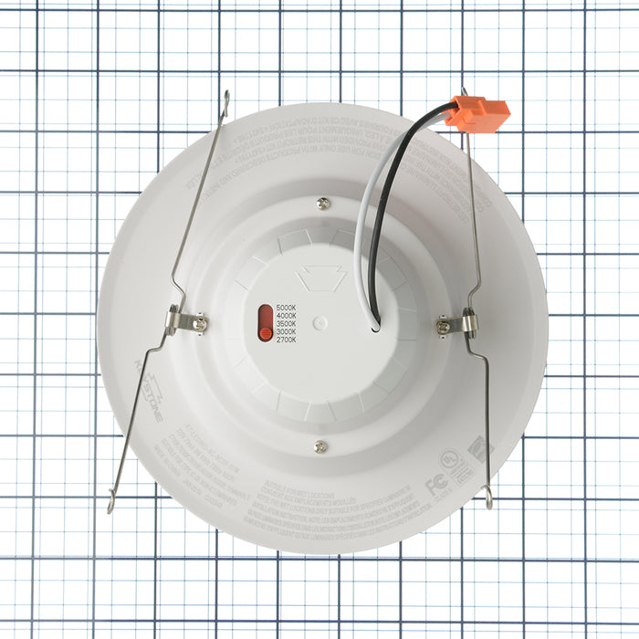 Keystone 6 Inch Circular LED Residential Retrofit Featuring CCT Selectable 8W 2700K/3000K/3500K/4000K/5000K 120V 90 CRI Triac Dimming E26 Adapter Included (KT-LED8RD-6C-9CSF-DIM)