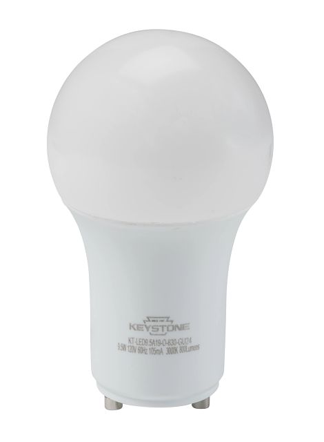 Keystone LED A19 Omni-Directional Bulb 60W Equivalent GU24 Base 4000K 80 CRI Generation 2 (KT-LED9.5A19-O-840-GU24 /G2)