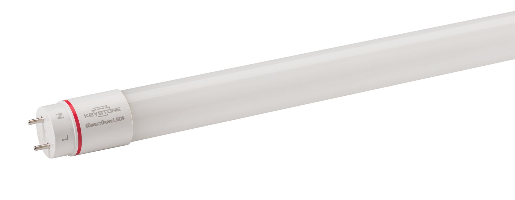 Keystone 10.5W LED T8 Tube Glass Construction 120-277V Input 4 Foot 2700K Direct Drive Single Or Double Ended (KT-LED10.5T8-48G-827-DX2 /G2-CP)