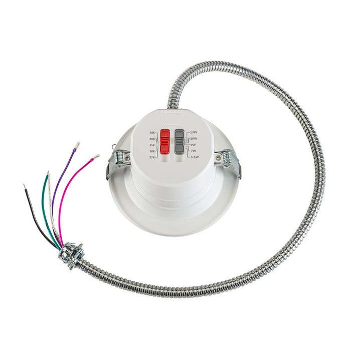 Keystone 4 Inch Circular LED Commercial Downlight Wattage/CCT Selectable 13W/10W/9W/7W/5.5W 2700K/3000K/3500K/4000K/5000K 90 CRI 120-277V Combination Dimming (KT-RDLED13PS-4A-9CSF-CDIM)