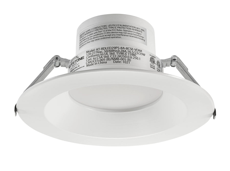 Keystone 10 Inch Circular LED Commercial Downlight Featuring Wattage/CCT Selectable 37.5W/29.5W/21W 2700K/3500K/5000K 120-277V Input 80 CRI 0-10V Dimming (KT-RDLED38PS-10A-8CSG-VDIM)