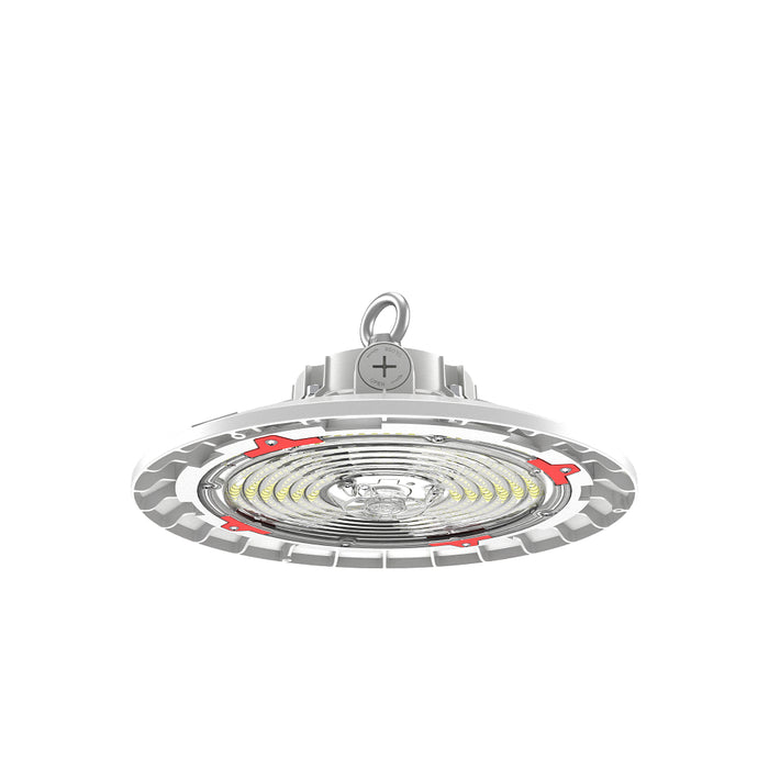 Keystone Power/CCT Selectable Round LED High Bay 240W/200W/150W 3000K/4000K/5000K 90 Degree Lens 13-Inch Diameter 120-277V 0-10V Dimming White (KT-RHLED240PS-13C-8CSB-VDIM-W /G2)