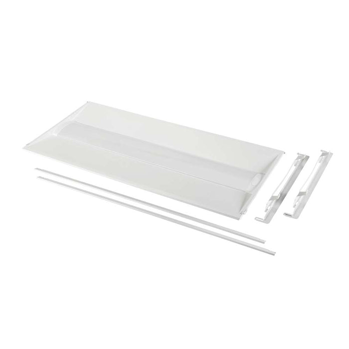 Keystone 2X4 LED Center Basket Doorframe Retrofit Wattage/CCT Selectable 30W/25W/20W 3500K/4000K/5000K 120-277V Frosted Curved Lens 0-10V (KT-RKIT30PS-24DC-8CSA-VDIM /CR)