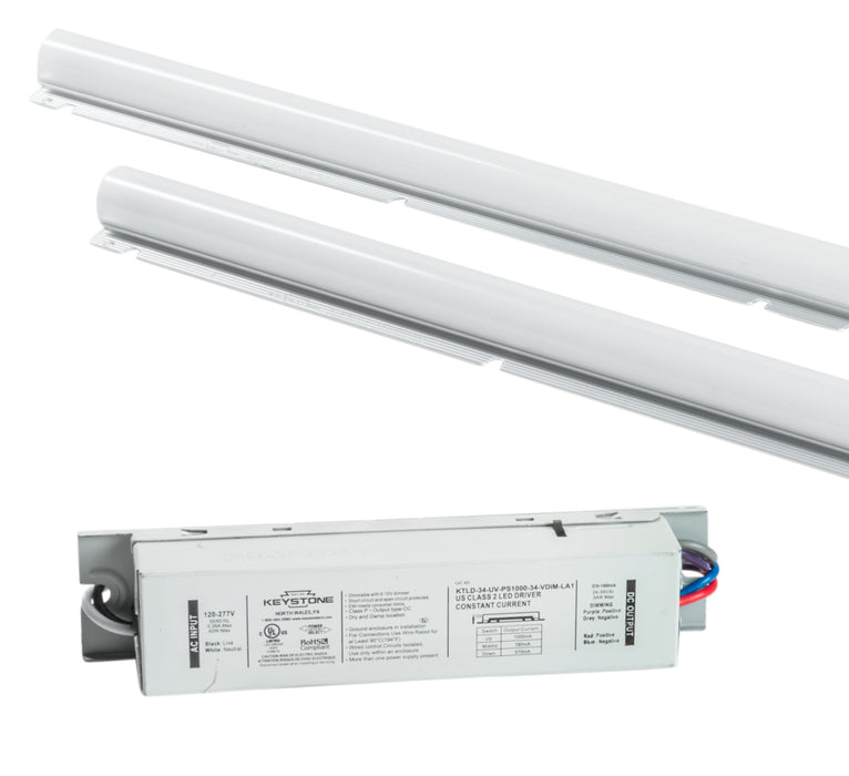 Keystone Power Selectable 23W/29W/35W 4 Foot Linear LED Retrofit Kit With Alumagroove (KT-RKIT35PS-2AG44-835-VDIM)