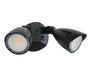 Keystone LED Dual Head Security Light Wattage/CCT Selectable 20W/15W/10W 3000K/4000K/5000K 80 CRI 120-277V No PIR Sensor Black (KT-SFLED20PS-D1-8CSB-B)