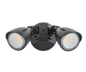 Keystone LED Dual Head Security Light Wattage/CCT Selectable 20W/15W/10W 3000K/4000K/5000K 80 CRI 120-277V No PIR Sensor Black (KT-SFLED20PS-D1-8CSB-B)