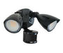 Keystone LED Dual Head Security Light Wattage/CCT Selectable 20W/15W/10W 3000K/4000K/5000K 80 CRI 120-277V PIR Sensor Black (KT-SFLED20PS-D1-8CSB-PIR-B)