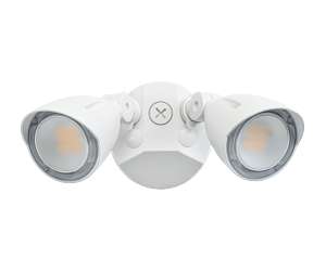 Keystone LED Dual Head Security Light Wattage/CCT Selectable 20W/15W/10W 3000K/4000K/5000K 80 CRI 120-277V No PIR Sensor White (KT-SFLED20PS-D1-8CSB-W)