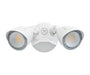 Keystone LED Dual Head Security Light Wattage/CCT Selectable 20W/15W/10W 3000K/4000K/5000K 80 CRI 120-277V No PIR Sensor White (KT-SFLED20PS-D1-8CSB-W)