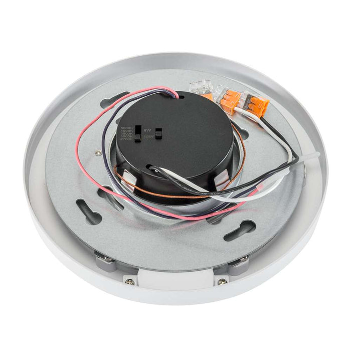Keystone 7 Inch Round LED Closet Rated Surface Mount Downlight Power Select/CCT Selectable 10W/8W 2700K/3000K/3500K/4000K/5000K 120-277V Integrated PIR Sensor (KT-SMLED10PS-7RB-9CSF-ND-PIR)