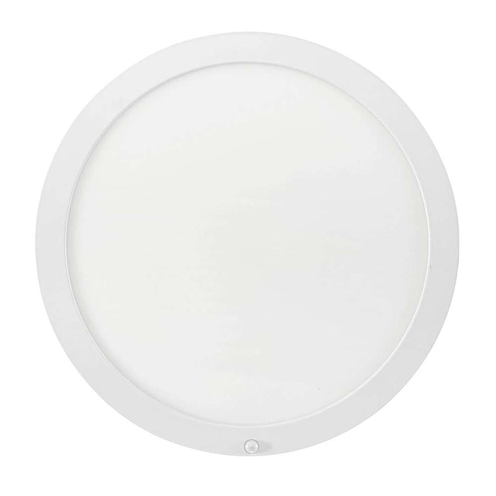 Keystone 15 Inch Round LED Closet Rated Surface Mount Downlight Power Select/CCT Selectable 20W/18W 2700K/3000K/3500K/4000K/5000K 120-277V Integrated PIR Sensor (KT-SMLED20PS-15RB-9CSF-ND-PIR)