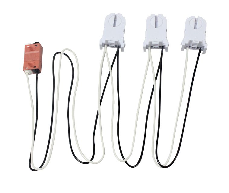 Keystone 3 Pre-Wired Tall Non-Shunted Sockets With Power Quick Disconnect Wiring Harness (KT-Socket-T8-U-T-3-W)