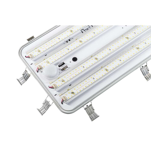 Keystone 2 Foot Vapor Tight High Bay Power Select/CCT Selectable 105W/90W/65W 3500K/4000K/5000K 120-277V 0-10V Dimming Built In Sensor Receptacle 10Kv Surge (KT-VTLED105PS-HB2A-8CSA-VDIM)
