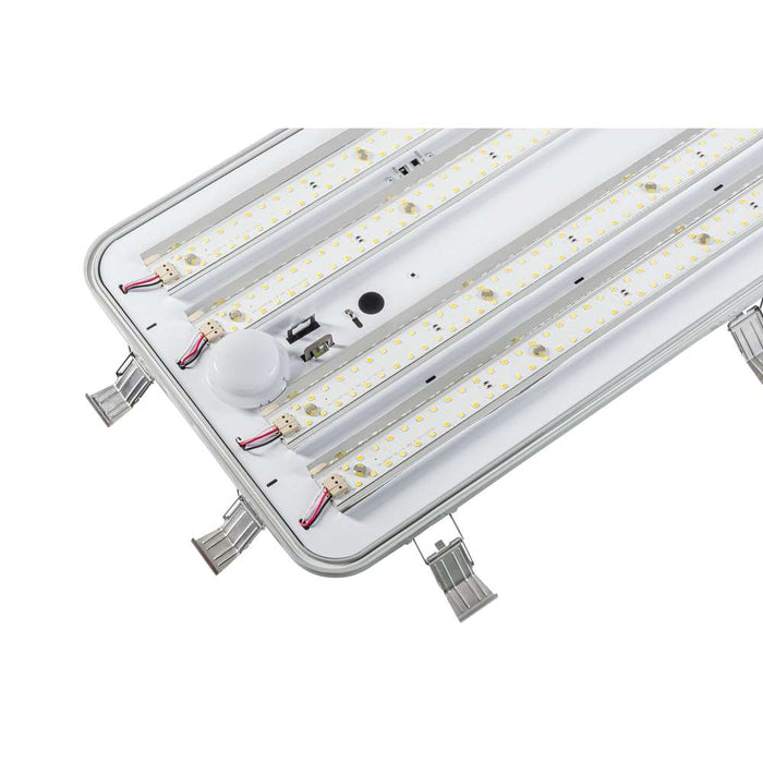 Keystone 4 Foot Vapor Tight High Bay Power Select/CCT Selectable 215W/175W/135W 3500K/4000K/5000K 120-277V 0-10V Dimming Built In Sensor Receptacle 10Kv Surge (KT-VTLED215PS-HB4A-8CSA-VDIM)